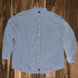 Y2K American Eagle Outfitters Blue and White Checkered Shirt